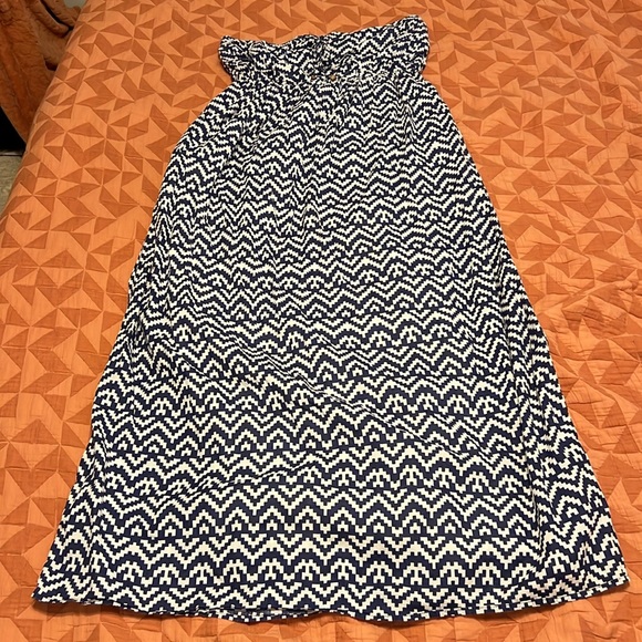 Gap Chevron Cotton Maxi Dress Size Large - Picture 3 of 11